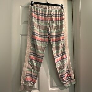 Pj Couture Multicolor Striped Pajama Set with Lace